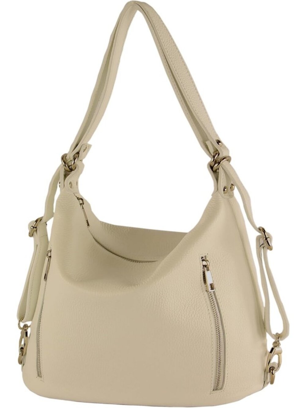 Stylish 2-in-1 Leather Backpack Shoulder Bag | Handmade in Italy, Women's